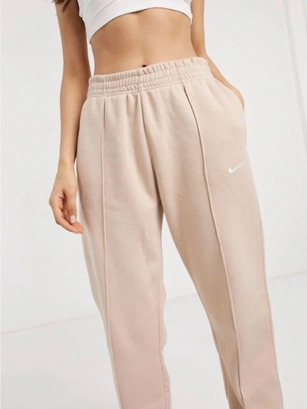 Nike Women's Light Beige High-Waist Joggers